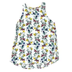Old Navy High Neck White Floral Sleeveless Top Size Small